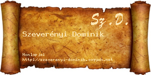 Szeverényi Dominik névjegykártya