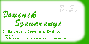 dominik szeverenyi business card